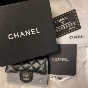 Cow skin leather small black wallet with flap